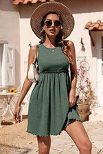 Round Neck Sleeveless High Waist Tank Mini Dress