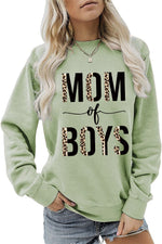 Casual Crew Neck Mom of Boys Printed Sweatshirt