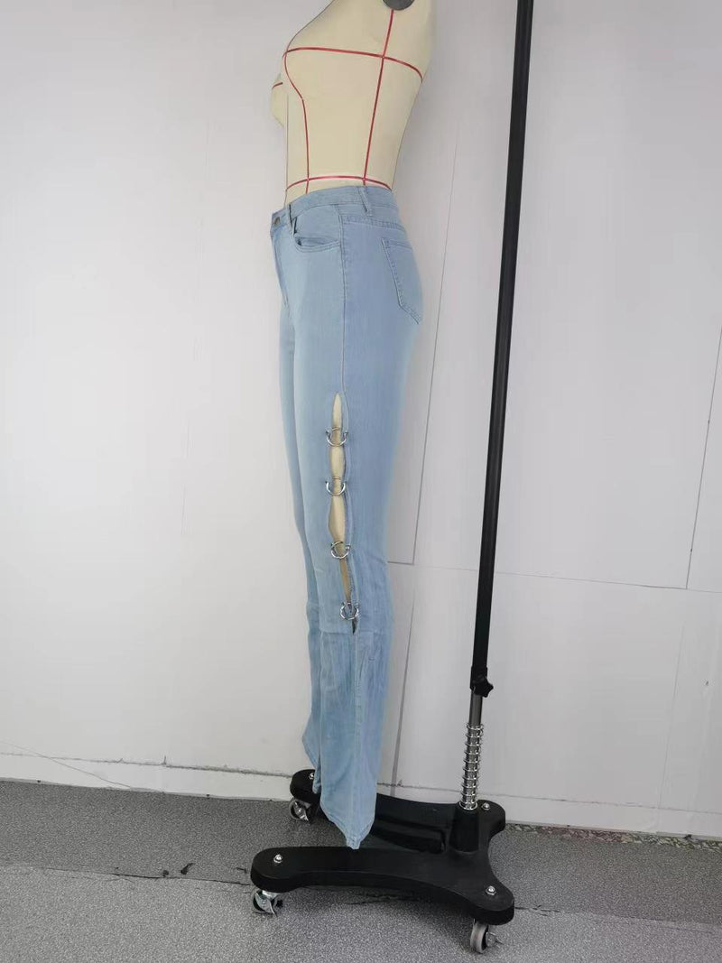 Sexy High Wist Wide Leg Jean Pant