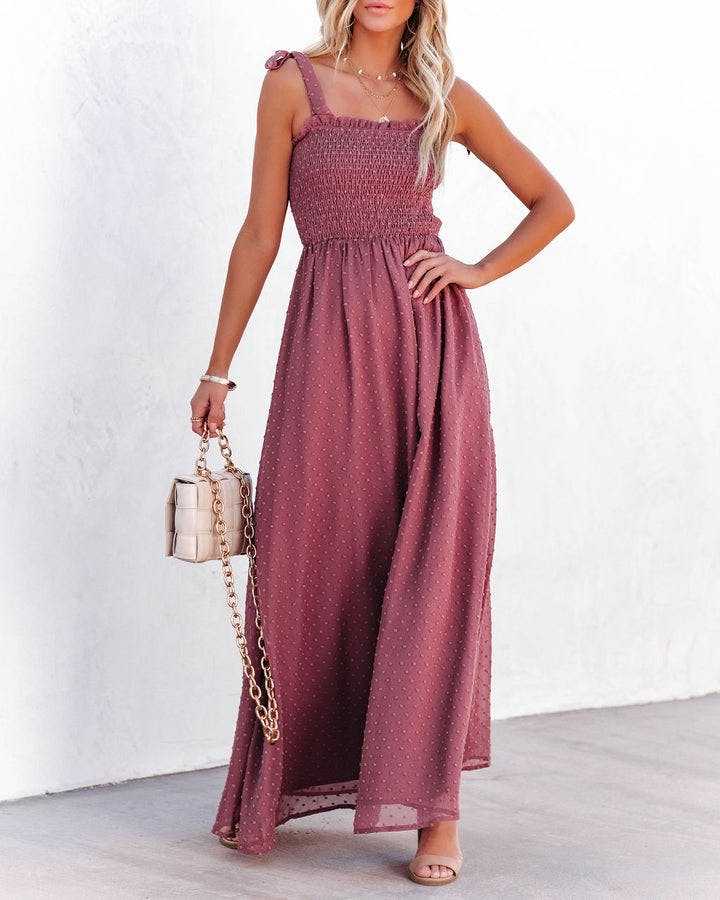 Square Neck Strappy Sleeveless High Waist Maxi Dress