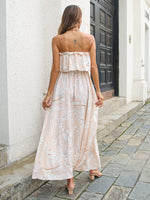 Sleeveless Backless High Waist Floral Maxi Dress