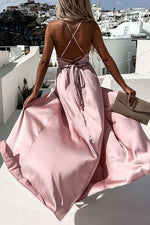 Satin Slit Slip Maxi Dress