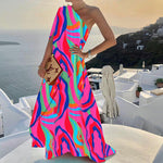 Elegant One Shoulder Solid Color Loose Gown Dress