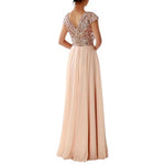 Classic V Neck Sleeveless Floor Length Maxi Dress