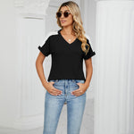 Short Sleeve V Neck T Shirt Top