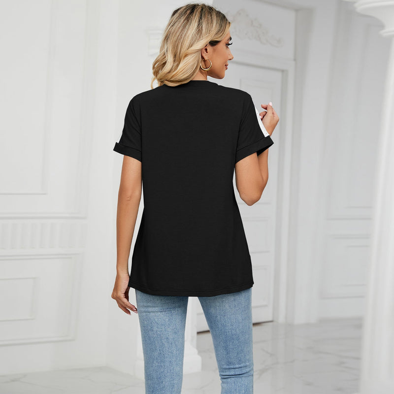 Short Sleeve V Neck T Shirt Top