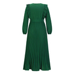 Long Ruffle Sleeve Waist Tie Loose Maxi Dress