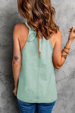 Casual Sleeveless Round Neck Solid Color Blouse