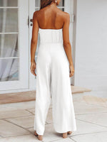 Sleeveless Backless Crop Top Wide Leg Long Pants Set