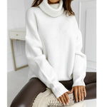 Turttleneck Long Sleeve Loose Knitted Sweater Mini Dress