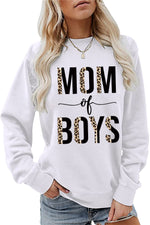 Casual Crew Neck Mom of Boys Printed Sweatshirt