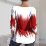 Round Neck Long Sleeve Printed Loose Top Blouse