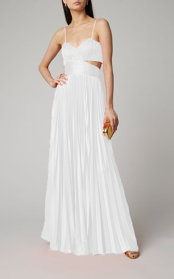 Spaghetti Strap Sleeveless Solid Color Maxi Dress