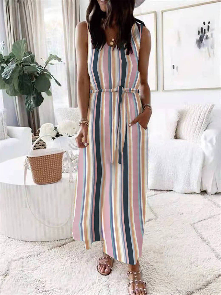 Sleeveless Front Wrap Casual Maxi Dress