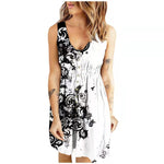 Button Up V Neck Sleeveless Tank Mini Dress