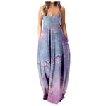 Floor Length Sleeveless Side Pocket Maxi Dress