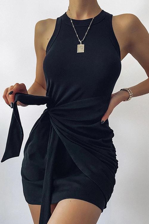 Knot Sleeveless Bodycon Mini Dress