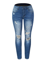 Casual Ripped Zipper Closure Jean Pants