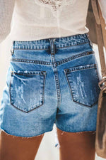 Florcoo Hole button Denim Shorts