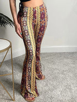 Women's Pants Bohemian Printed Slim Fit Micro Flared Pants