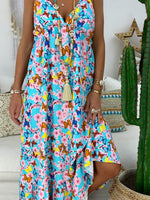 Women's Dresses Printed Sling V-Neck Maxi Dress