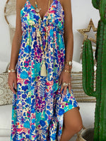 Women's Dresses Printed Sling V-Neck Maxi Dress