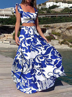 Women's Sets Boho Print Crop Top & Skirt Two Piece Set