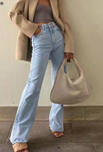 Fashion Straight Leg High Waist Baggy Denim Jean Pants