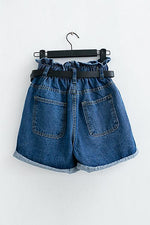 Elastic Waist Denim Shorts