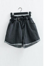 Elastic Waist Denim Shorts