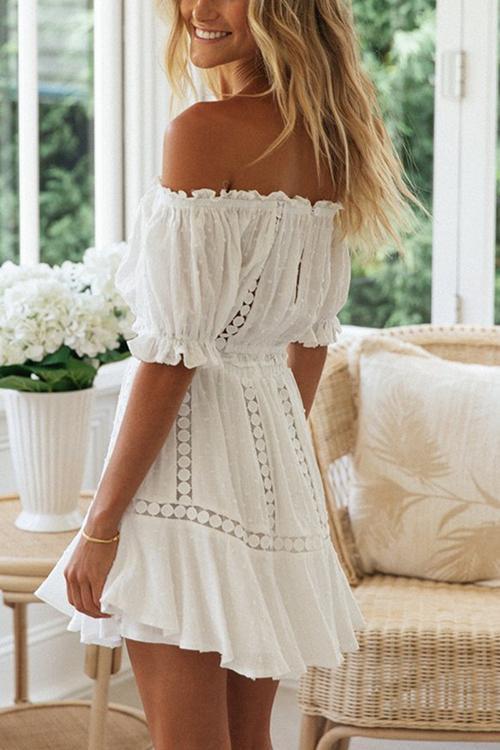 Off Shoulder Crop Skirts Set