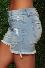 Florcoo On-trend Ripped Sexy Denim Shorts