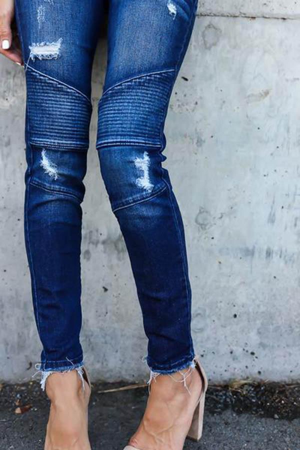 Ripped Stretch Jeans With Vintage