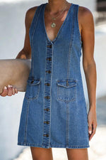 Ralphy Pocketed Distressed Denim Dress