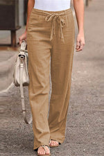 Yes Moment Linen Blend Stretch Waist Pants