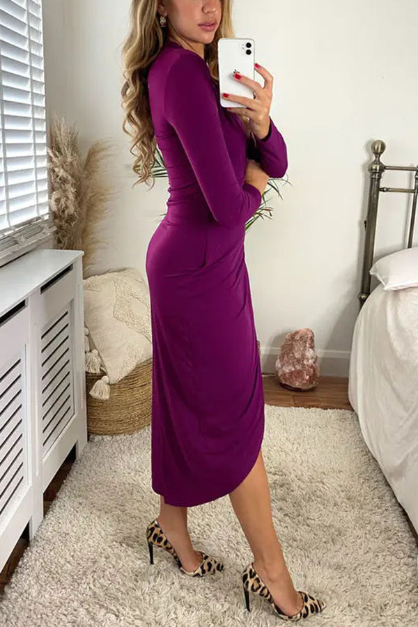 Novakiki Classy and Confident Wrap Midi Dress