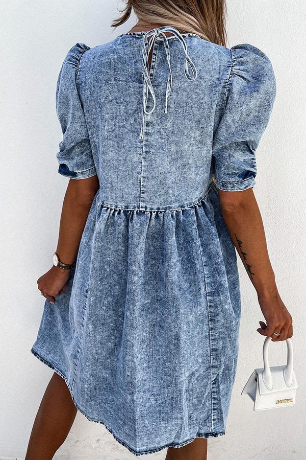 Sedona Cotton Denim Babydoll Dress