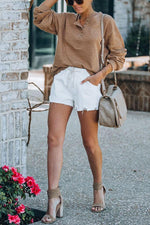 Clayton Distressed Drawstring Denim Shorts