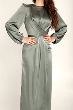 Beautiful Night Twist Waist Satin Maxi Dress