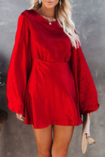 Christmas Stain Bell Long Sleeve Mini Dress