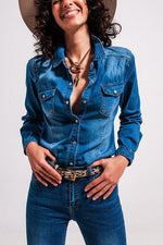 Retro Western Denim Shirt