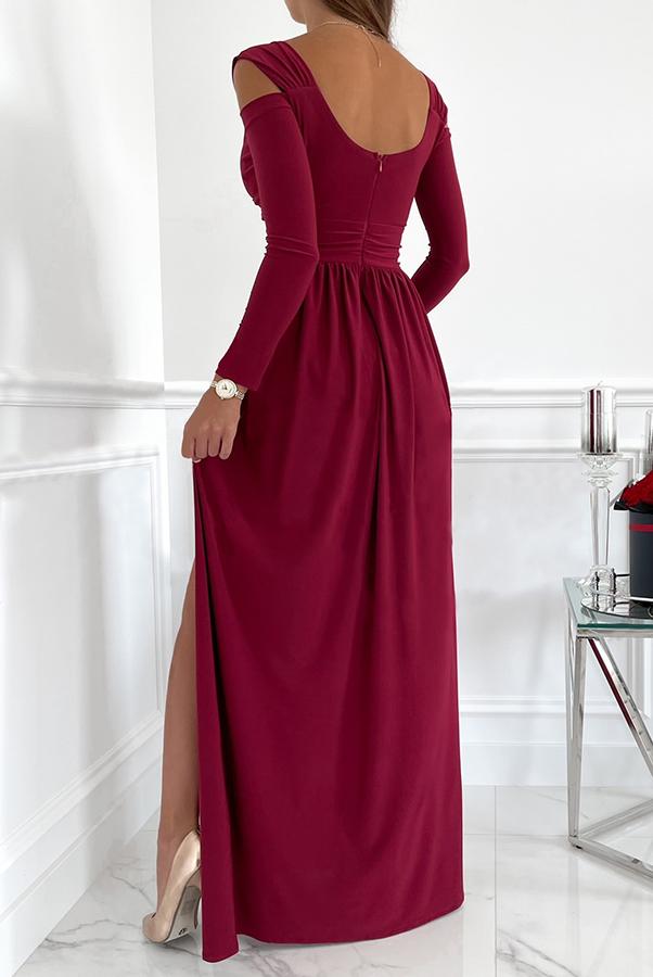 Rose Garden Split Sleeve Elegant Maxi Dress