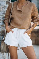 Clayton Distressed Drawstring Denim Shorts