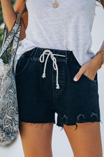 Clayton Distressed Drawstring Denim Shorts