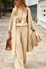 Maple Morning Knit Cardigan Three-Piece Suit