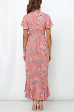 Let It Bloom Floral Wrap Drape Maxi Dress