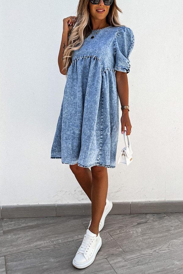 Sedona Cotton Denim Babydoll Dress