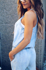 New Ideas Pocketed Denim Jumpsuit