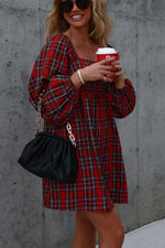 A Lovely Time  Plaid Babydoll Dress