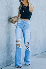 Run Through The Wind High Rise Distressed Denim